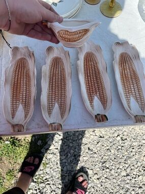 Vintage corn on the cob dishes